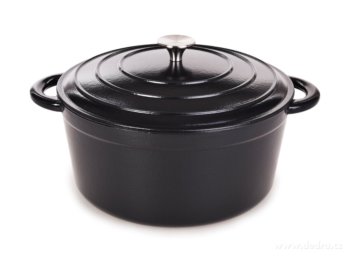 MASSIVE, litinový kulatý hrnec se samopodlévací poklicí, COCOTTE, 6, 5 L | Hrnce a pekáče | Grand Móda