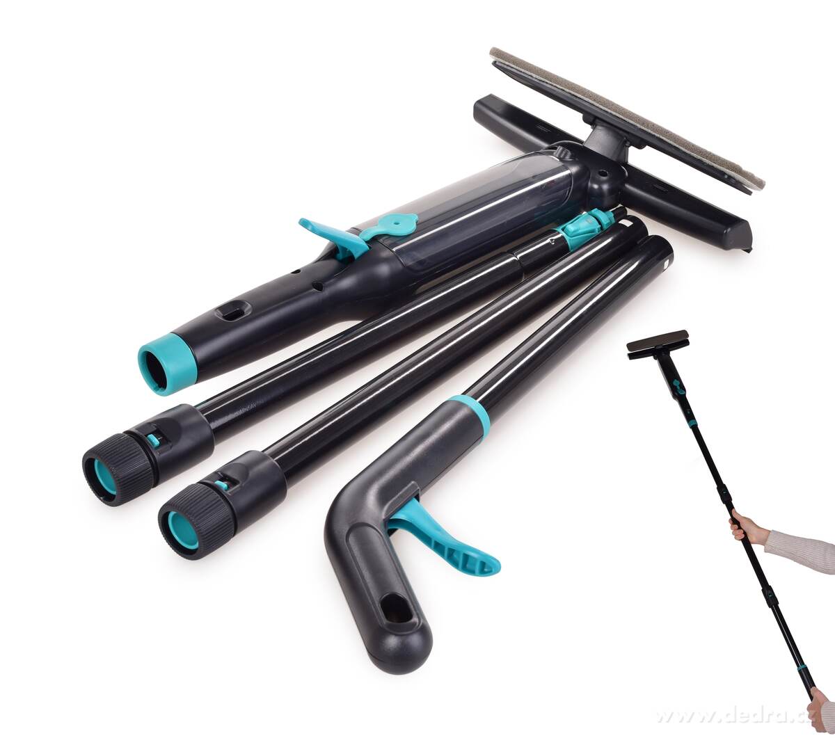 WINDOW & SOLAR, 4v1 stěrka s rozprašovačem na vysoká okna a solární panely, 150 cm | Stďrky a zvony | Grand Móda