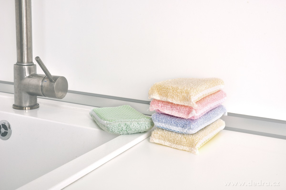 GoEco®, Barevné houbičky z bambusového vlákna, 5 ks, jemné & účinné čištění – náhled 3 | Grand Móda