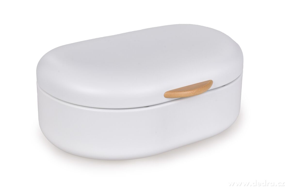 GOURMET, kovový chlebník s otevíracím víkem, bílý – náhled 2 | Grand Móda