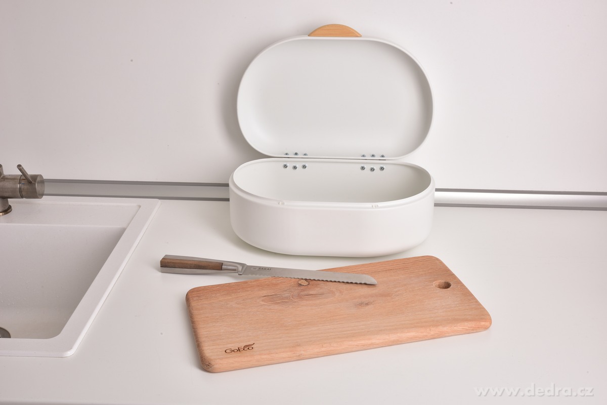 GOURMET, kovový chlebník s otevíracím víkem, bílý – náhled 5 | Grand Móda