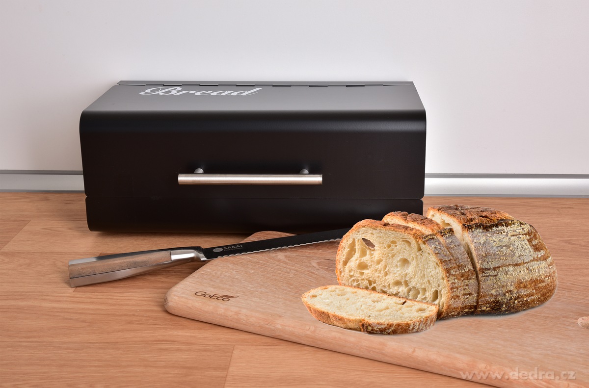 GOURMET, kovový chlebník s otevíracím víkem – náhled 3 | Grand Móda