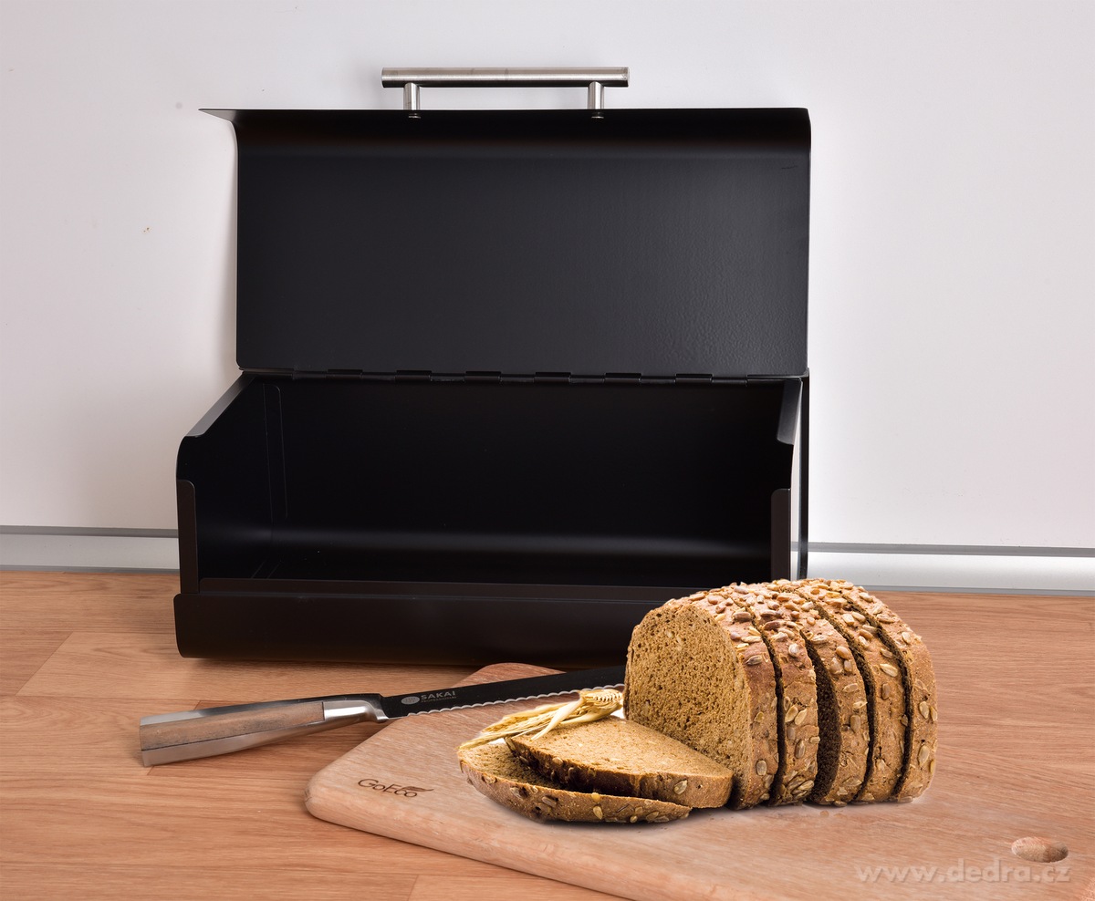 GOURMET, kovový chlebník s otevíracím víkem – náhled 5 | Grand Móda