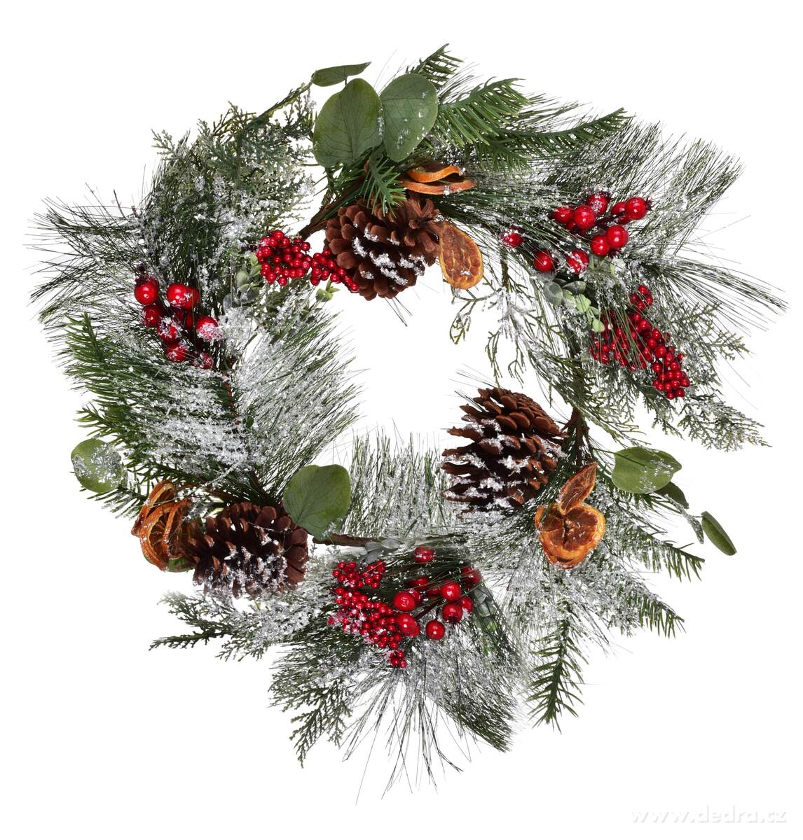 ZASNĚŽENÉ BOBULE, vánoční věnec, Ø 40 cm
