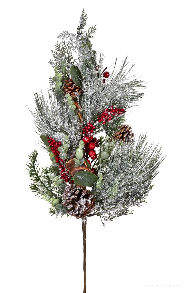 ZIMNÍ KOUZLO, vánoční větvička k zapíchnutí, 80 cm