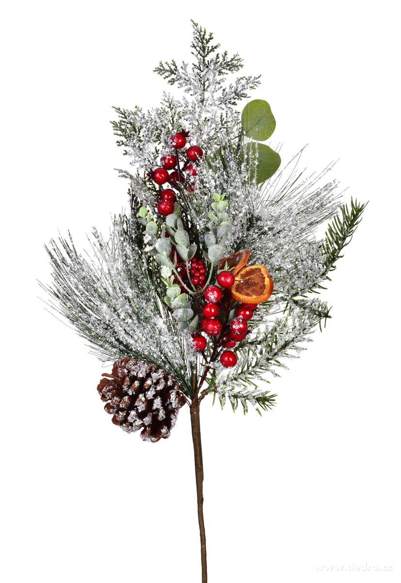 ČERVENÝ HLOH, vánoční větvička k zapíchnutí, 65 cm