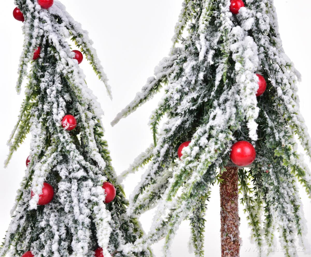 SKŘÍTKŮV LES, zasněžené vánoční stromky na podstavci, 40 cm – náhled 3 | Grand Móda