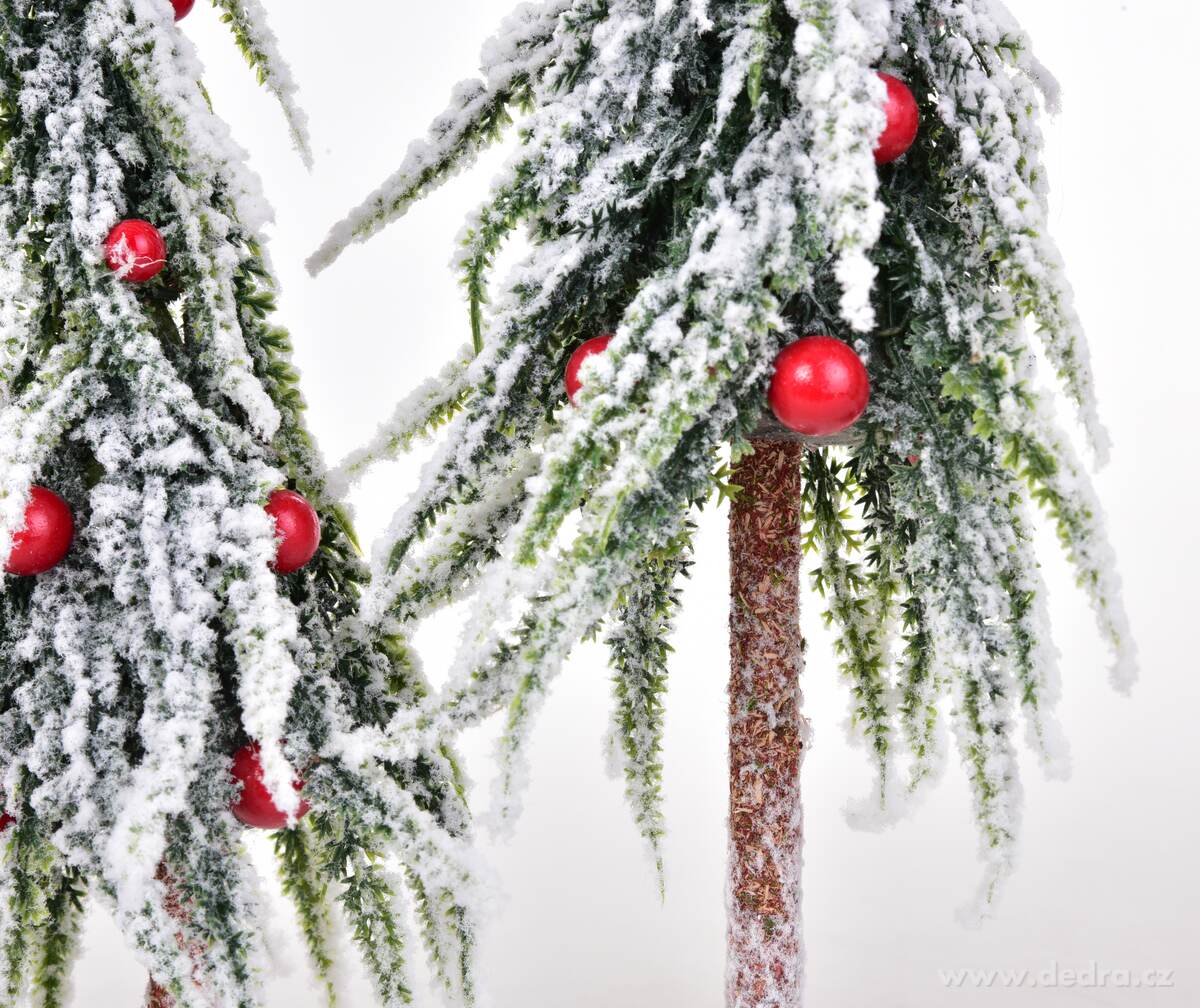 SKŘÍTKŮV LES, zasněžené vánoční stromky na podstavci, 40 cm – náhled 4 | Grand Móda