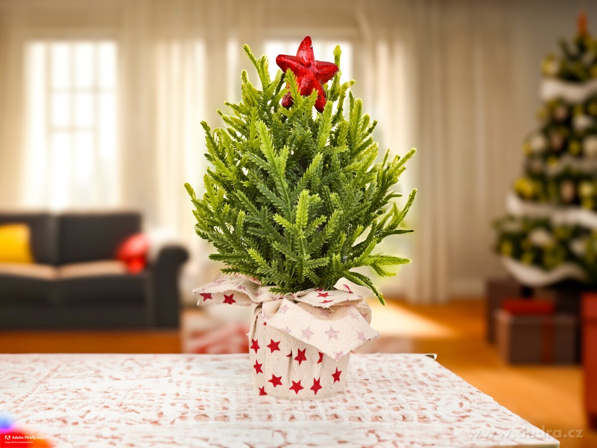 HVĚZDIČKOVÝ ZÁZRAK, dekorativní vánoční stromek, 26 cm – náhled 2 | Grand Móda