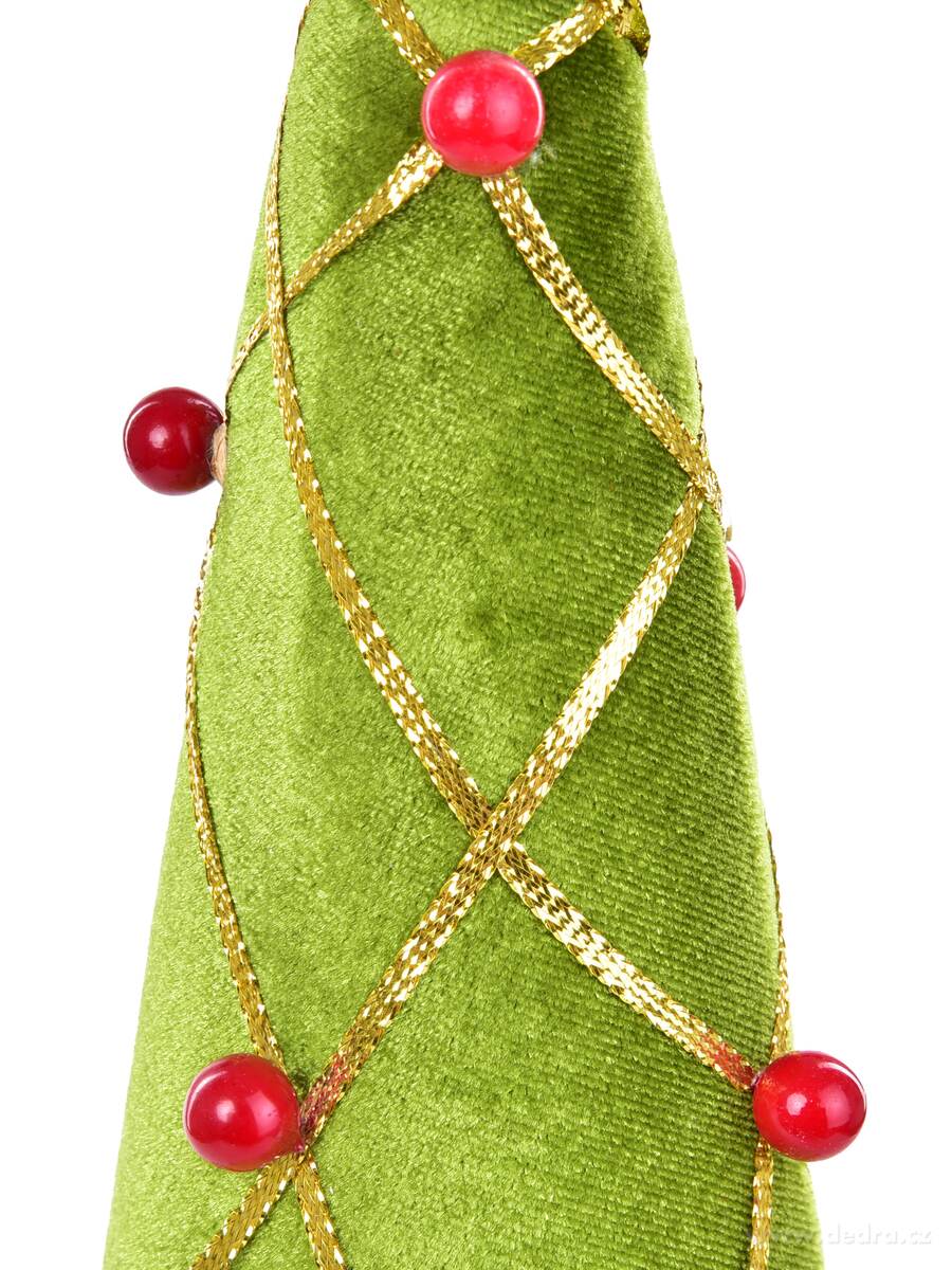 SVÁTEČNÍ HARLEKÝN, velurový kuželový stromek, 55 cm – náhled 2 | Grand Móda