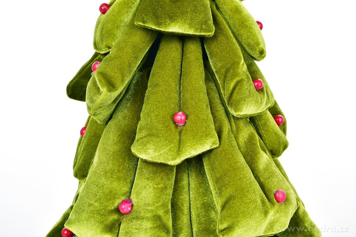 SAMETOVÝ KLAUNÍK, velurový vánoční stromek s kouličkami, 50 cm – náhled 2 | Grand Móda