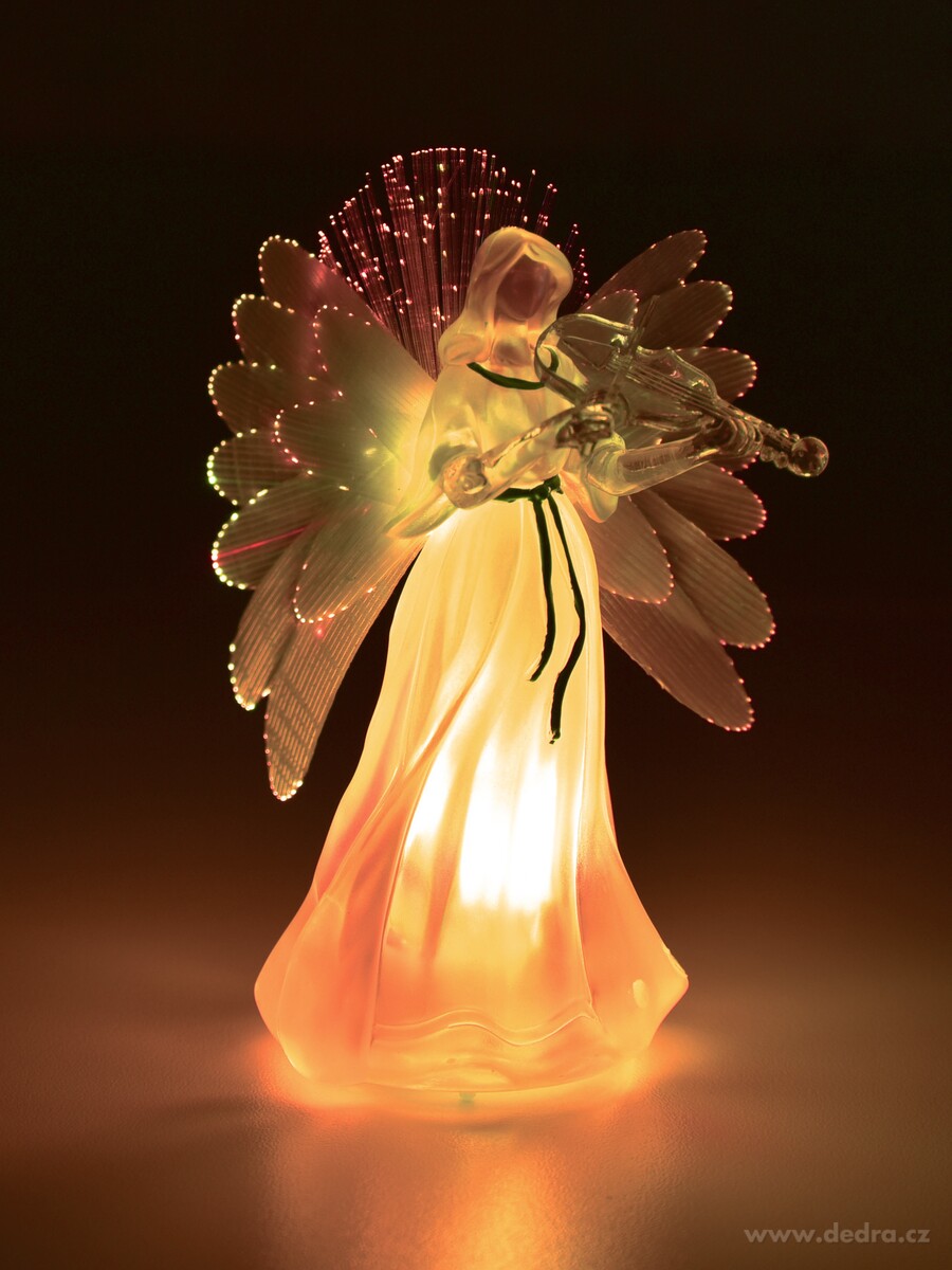 13 cm svítící LED anděl s měnícím se barevným prosvícením | Svítící LED dekorace | Grand Móda