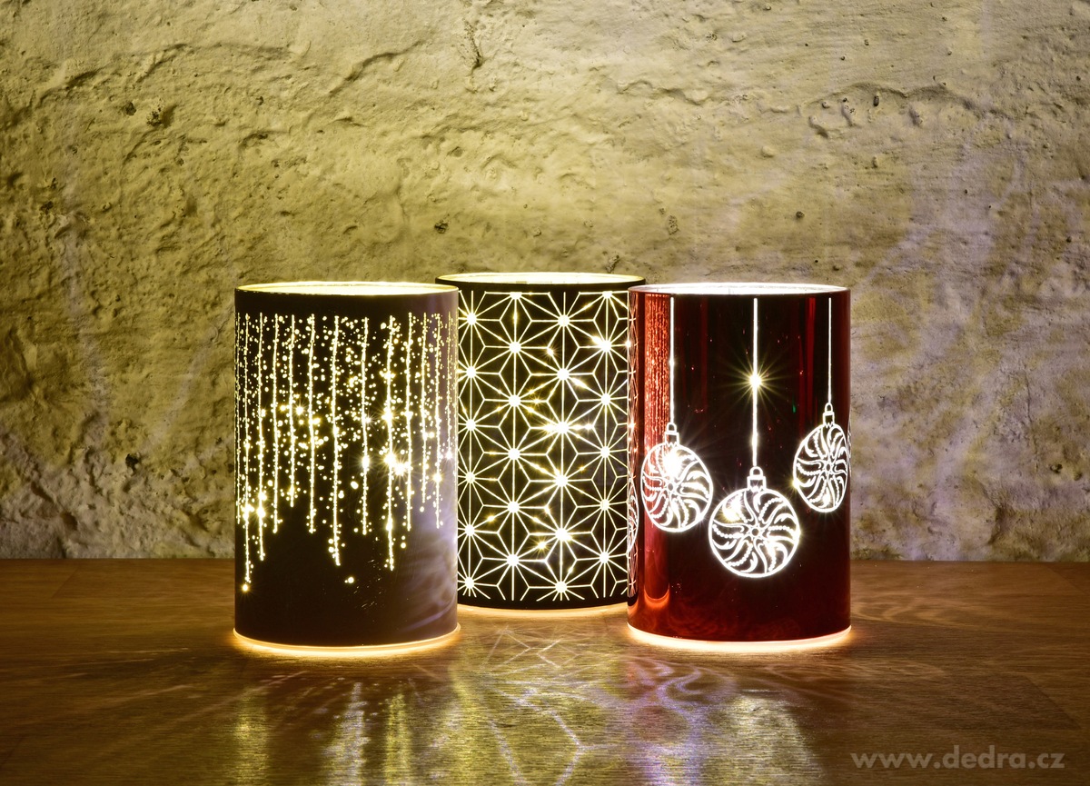 15, 5 cm skleněný svícen s led osvětlením – náhled 3 | Grand Móda