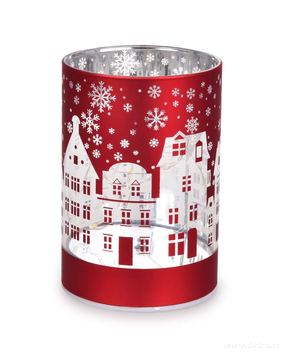 10 cm skleněný svícen s led osvětlením | Svícny | Grand Móda