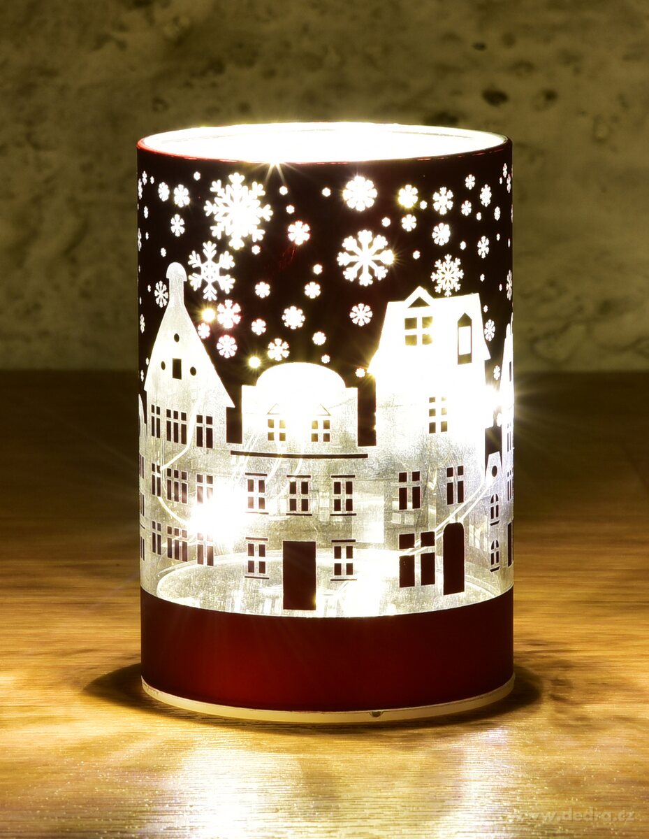 10 cm skleněný svícen s led osvětlením – náhled 2 | Grand Móda