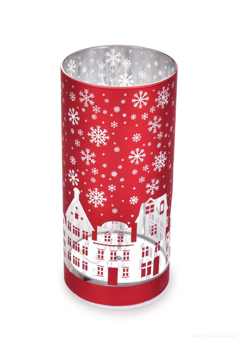 15 cm skleněný svícen s led osvětlením | Svícny | Grand Móda