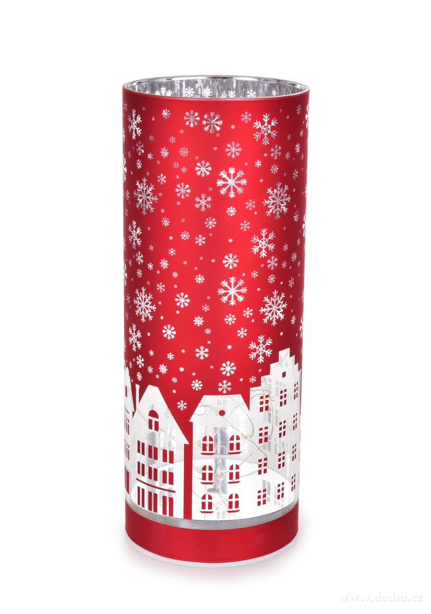 20 cm skleněný svícen s led osvětlením | Svícny | Grand Móda