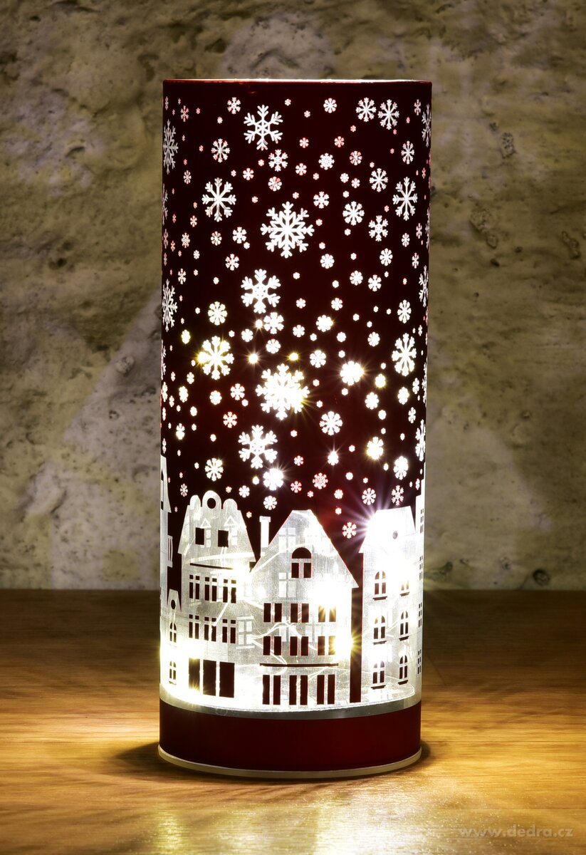 20 cm skleněný svícen s led osvětlením – náhled 2 | Grand Móda