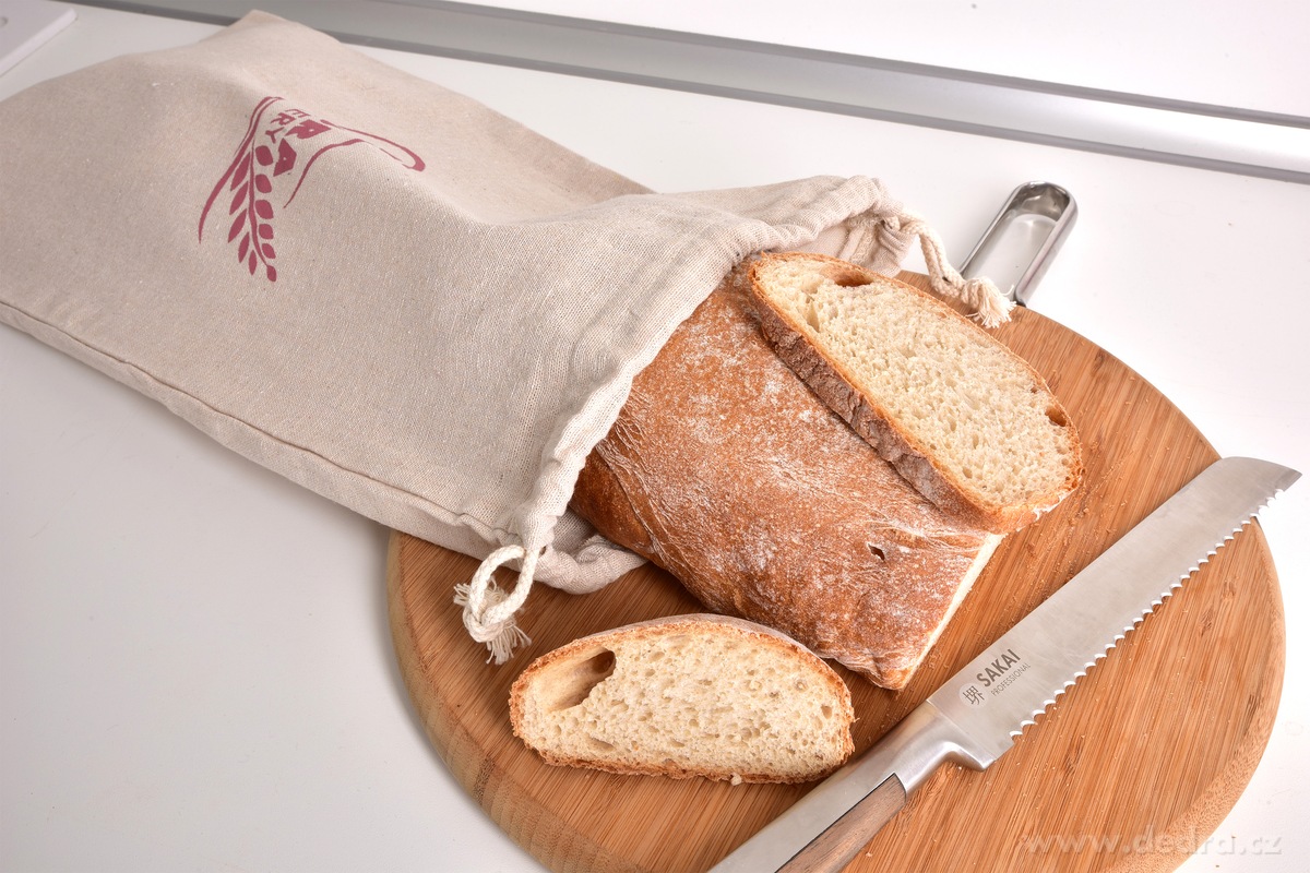 GoEco®, bavlněno-konopný sáček na chléb a pečivo, 28 × 48 cm – náhled 3 | Grand Móda