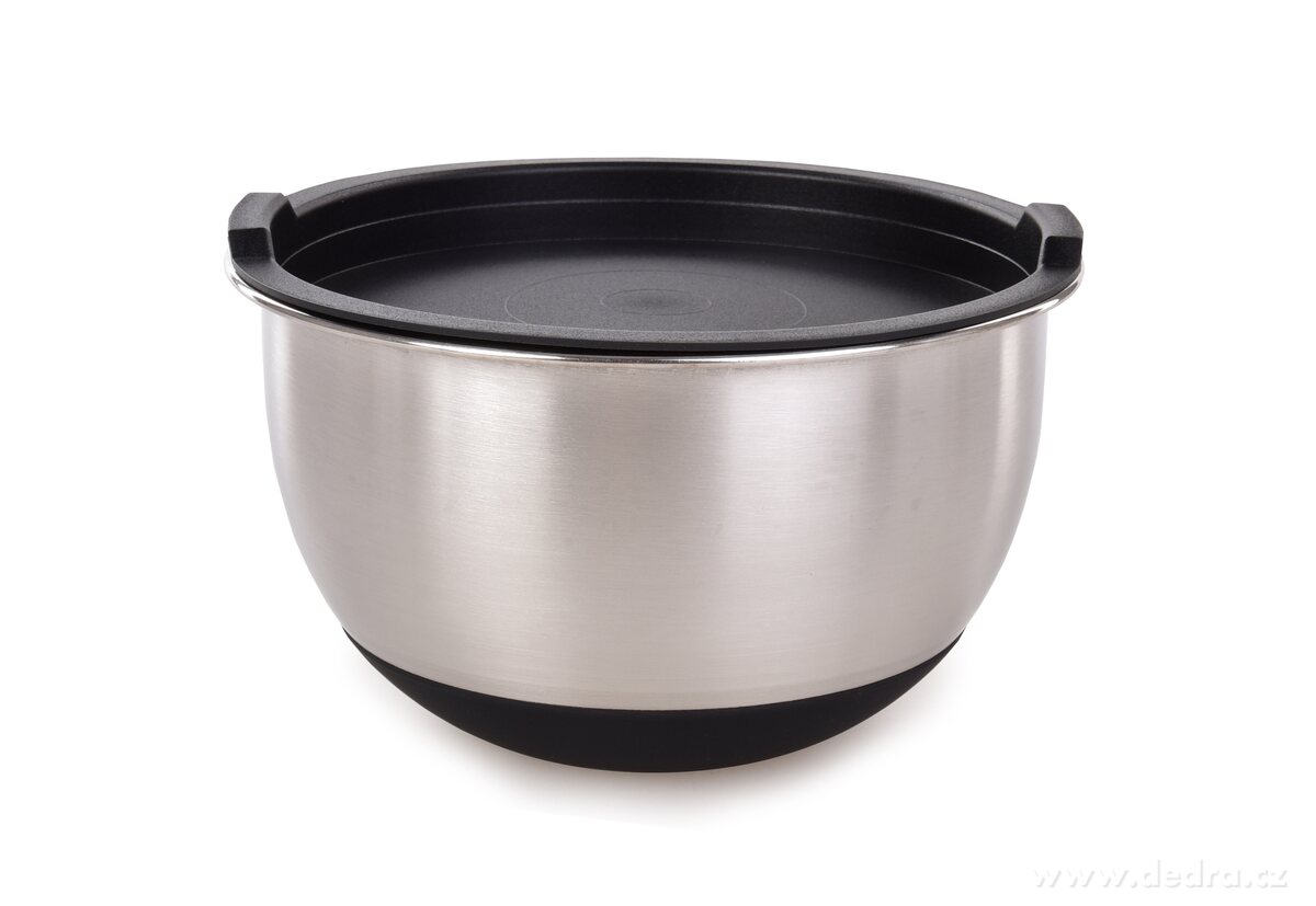 GOURMET, 1, 5 L nerezová kynoucí mísa s víkem a protiskluzovým dnem