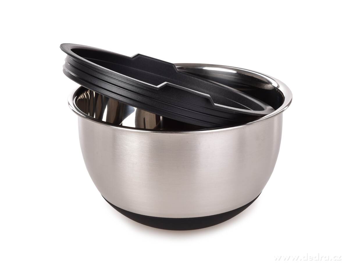 GOURMET, 1, 5 L nerezová kynoucí mísa s víkem a protiskluzovým dnem – náhled 6 | Grand Móda