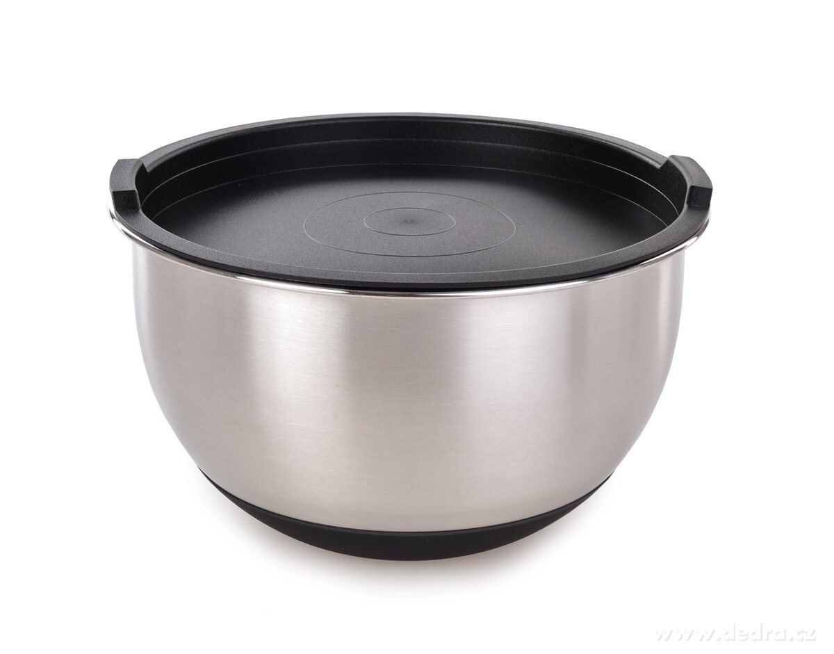 GOURMET, 2 L nerezová kynoucí mísa s víkem a protiskluzovým dnem