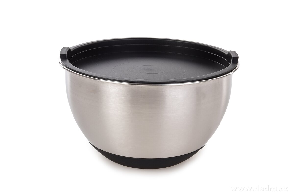 GOURMET, 2, 5 L nerezová kynoucí mísa s víkem a protiskluzovým dnem