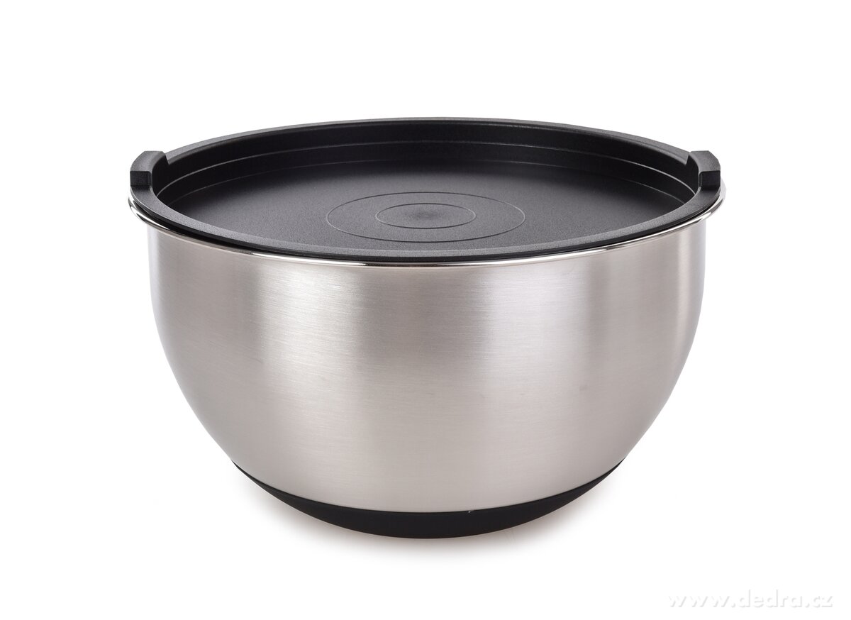 GOURMET, 3, 5 L nerezová kynoucí mísa s víkem a protiskluzovým dnem