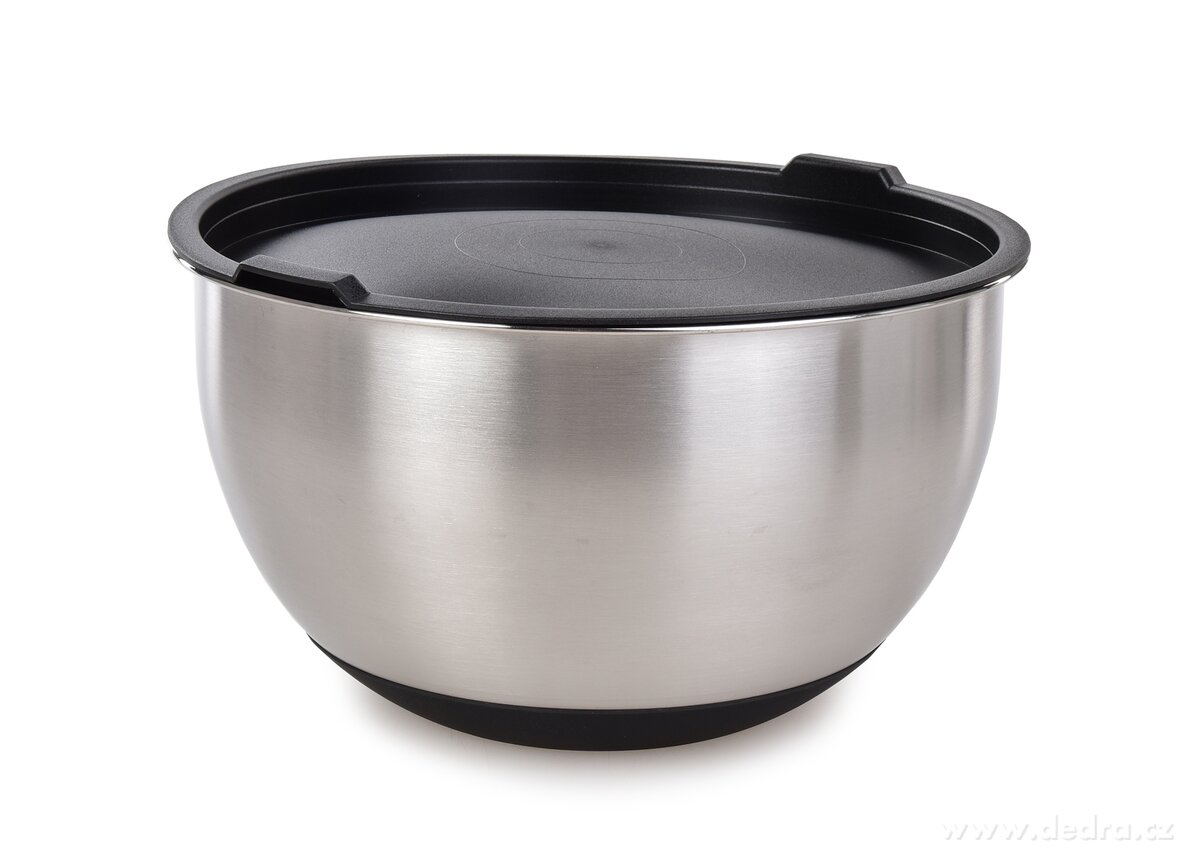 GOURMET, 5 L nerezová kynoucí mísa s víkem a protiskluzovým dnem