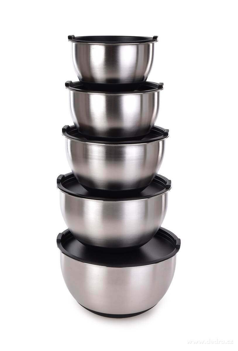 GOURMET, 5 L nerezová kynoucí mísa s víkem a protiskluzovým dnem – náhled 5 | Grand Móda