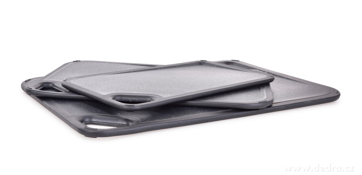 GOURMET, sada 3 plastových prkének s protiskluzovými hranami, černá – náhled 2 | Grand Móda