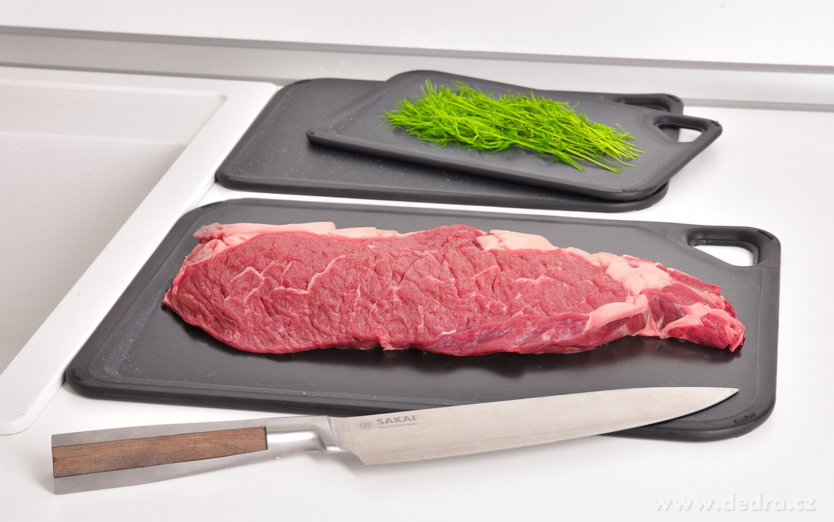 GOURMET, sada 3 plastových prkének s protiskluzovými hranami, černá – náhled 3 | Grand Móda