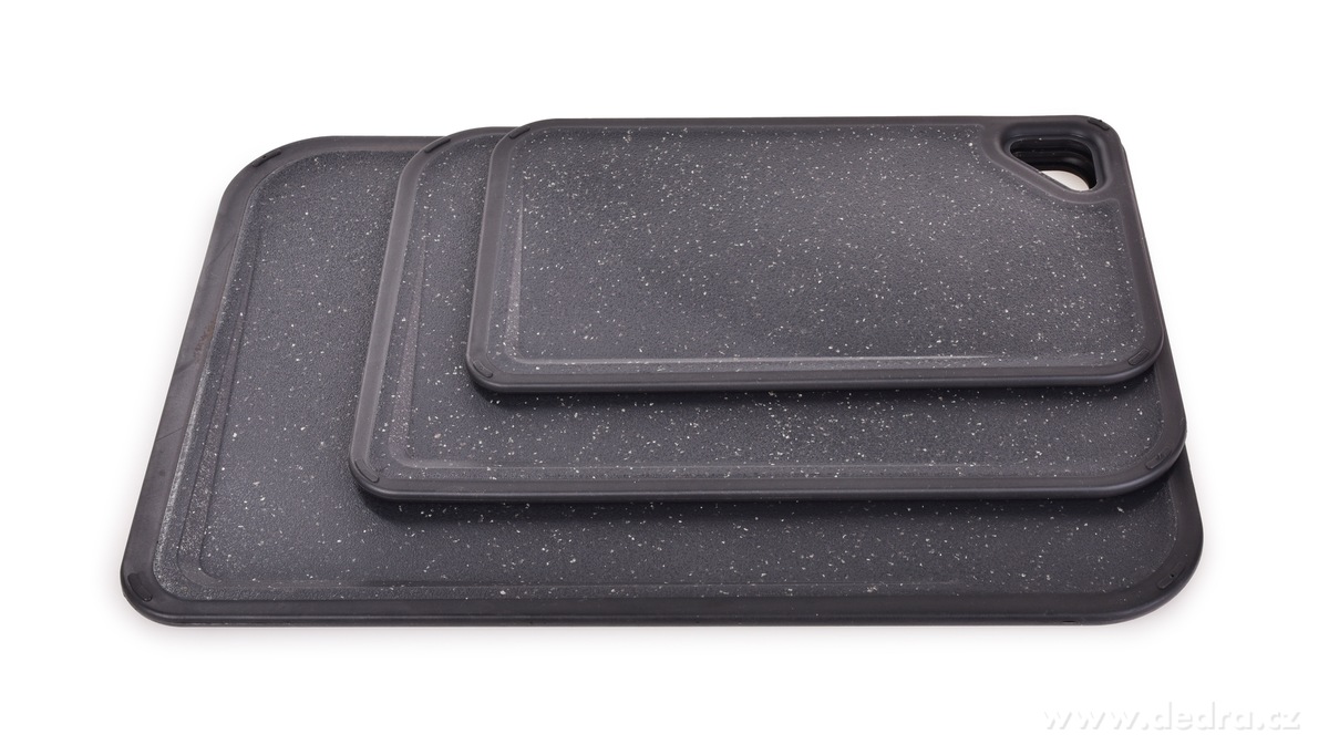 GOURMET, sada 3 plastových prkének s protiskluzovými hranami, černá – náhled 4 | Grand Móda