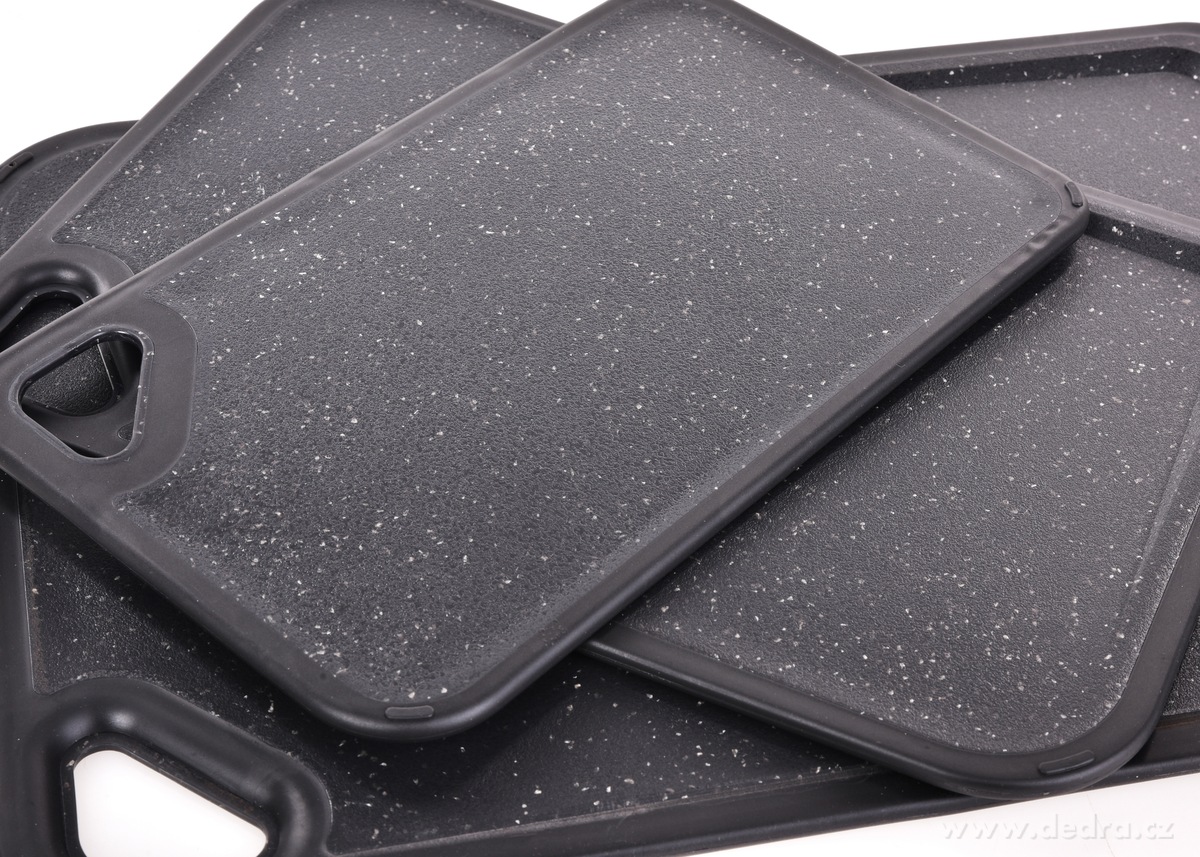 GOURMET, sada 3 plastových prkének s protiskluzovými hranami, černá – náhled 5 | Grand Móda