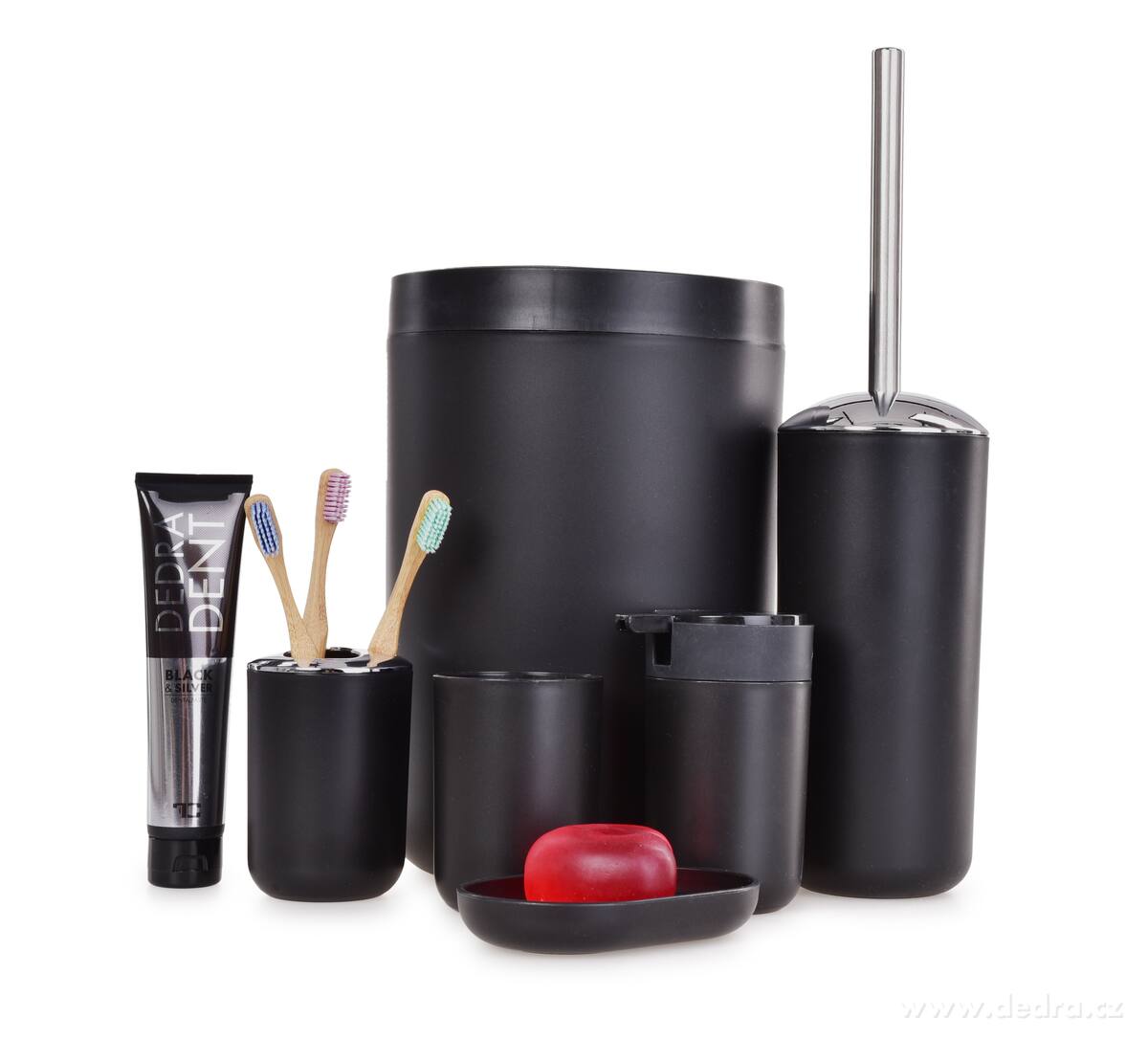 SPA, sada koupelnových doplňků, 6 dílů, černý + chrom