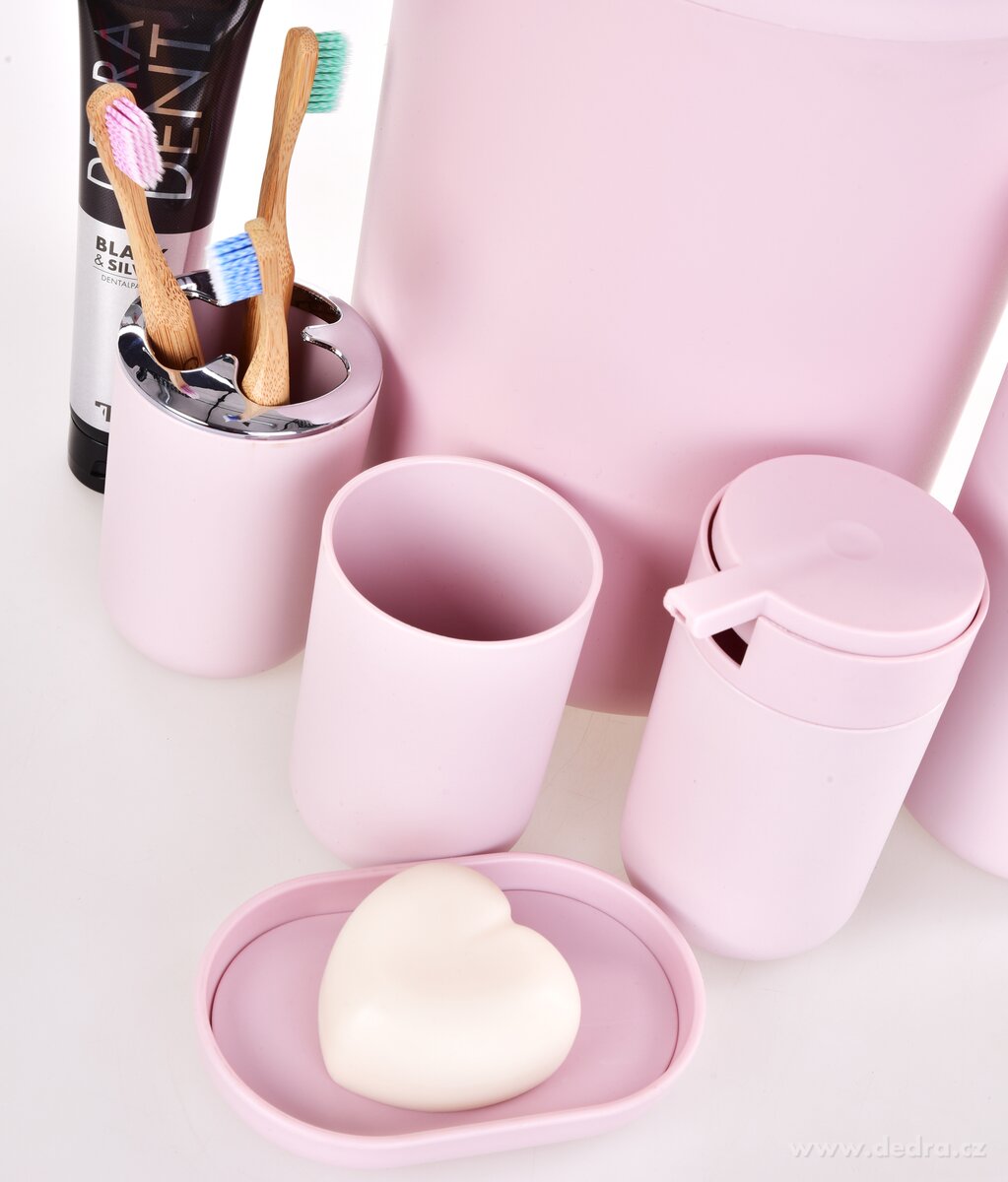 SPA, sada koupelnových doplňků, 6 dílů, růžová + chrom – náhled 3 | Grand Móda