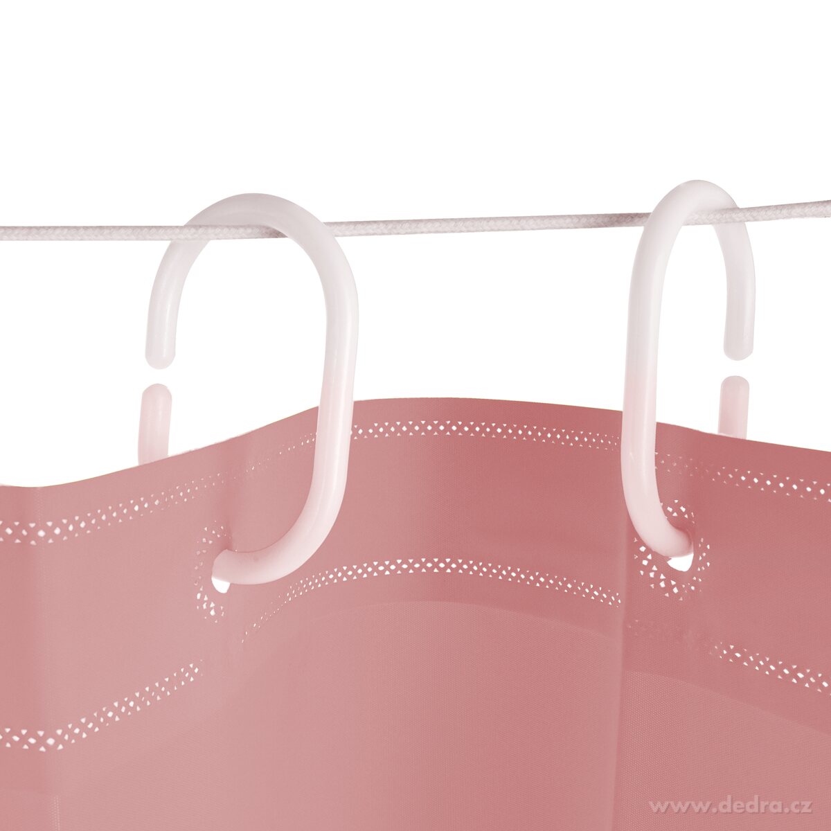 SPA, Koupelnový závěs se 12 kroužky, nepropustný, 180 × 180 cm, růžový – náhled 2 | Grand Móda