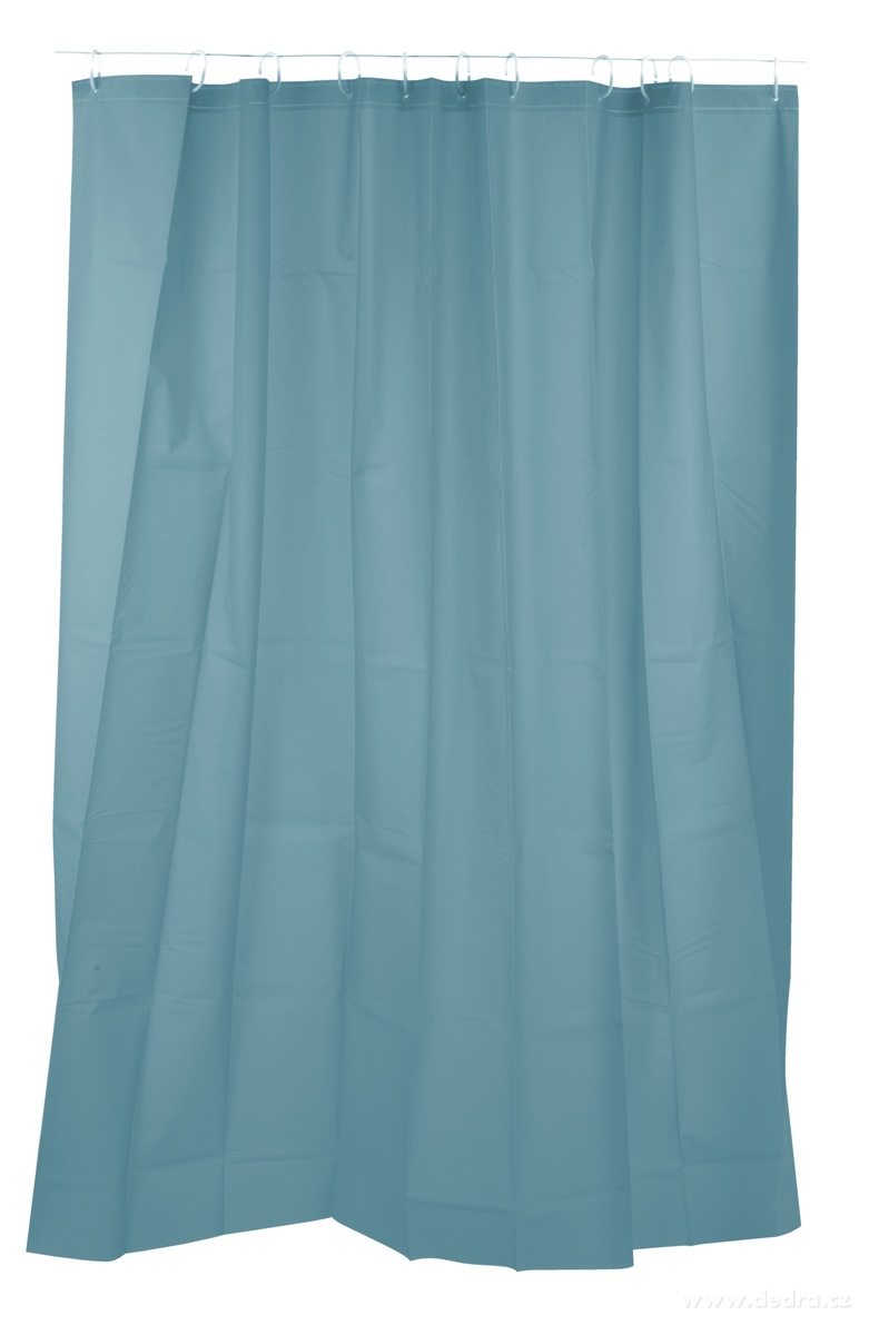 SPA, Koupelnový závěs se 12 kroužky, nepropustný, 180 × 180 cm, pastelově modrý