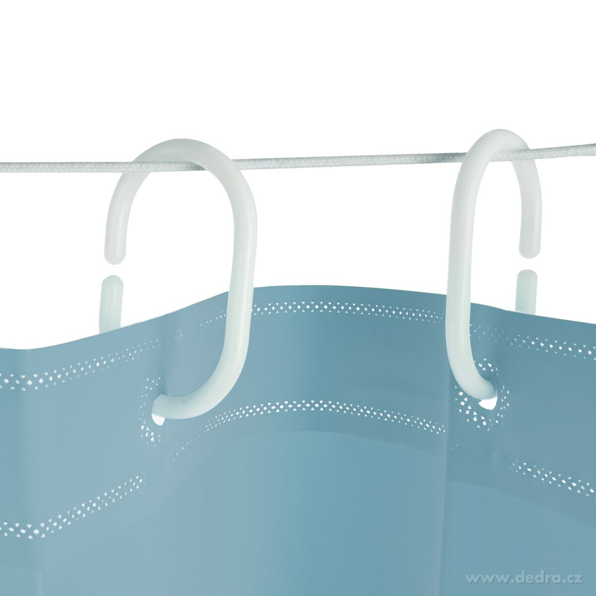 SPA, Koupelnový závěs se 12 kroužky, nepropustný, 180 × 180 cm, pastelově modrý – náhled 2 | Grand Móda