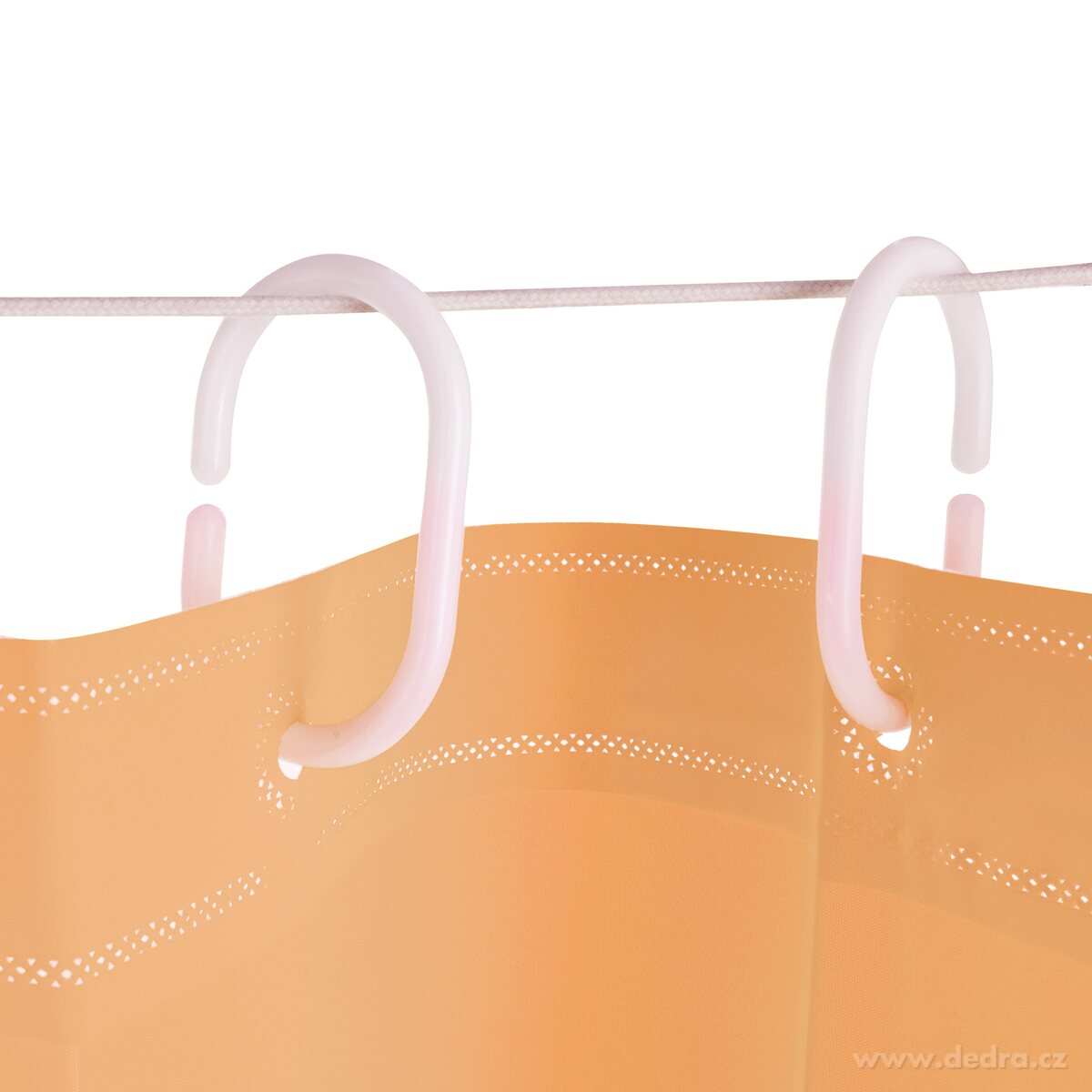 SPA, Koupelnový závěs se 12 kroužky, nepropustný, 180 × 180 cm, meruňkový – náhled 2 | Grand Móda