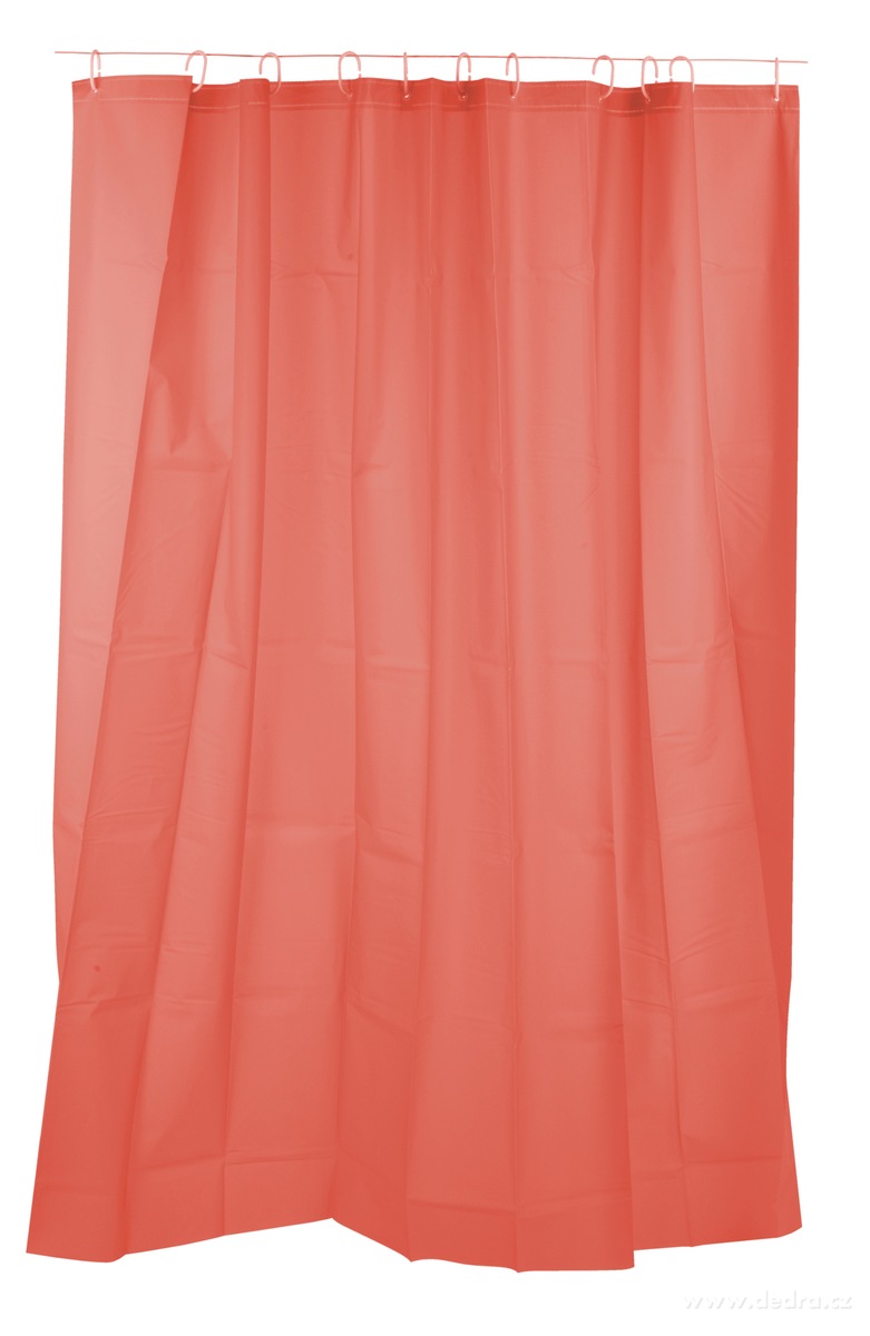 SPA, Koupelnový závěs se 12 kroužky, nepropustný, 180 × 180 cm, lososový