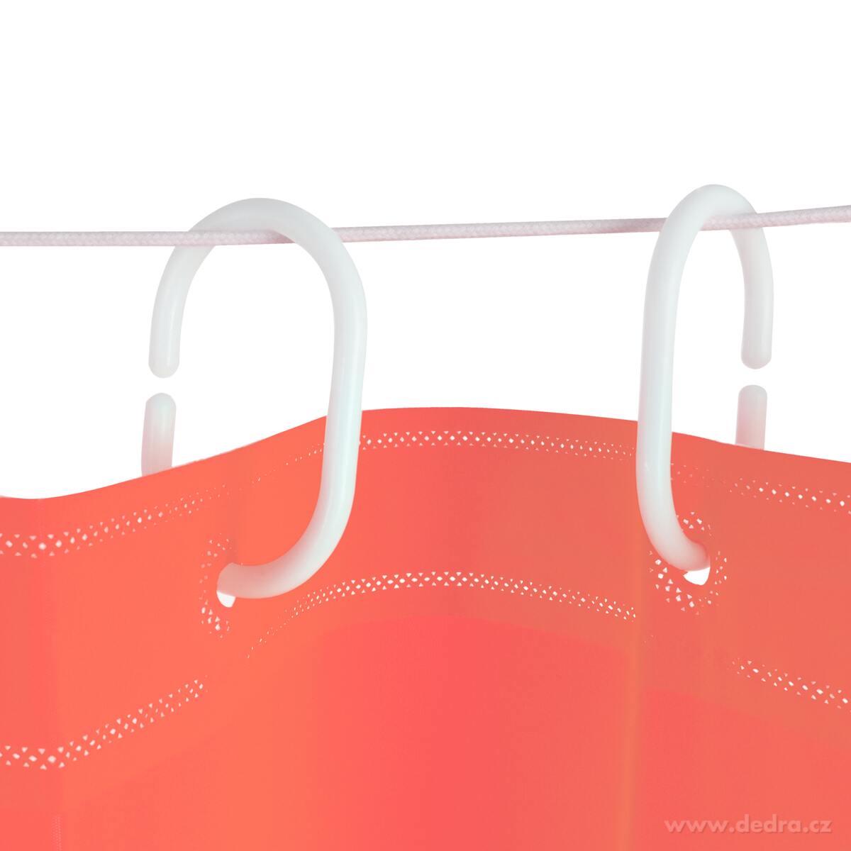 SPA, Koupelnový závěs se 12 kroužky, nepropustný, 180 × 180 cm, lososový – náhled 2 | Grand Móda