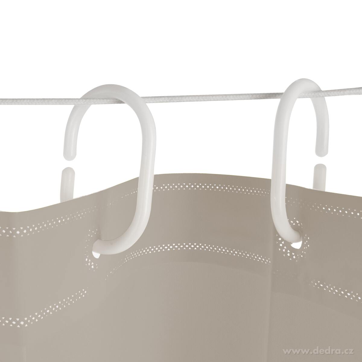 SPA, Koupelnový závěs se 12 kroužky, nepropustný, 180 × 180 cm, přírodní – náhled 2 | Grand Móda