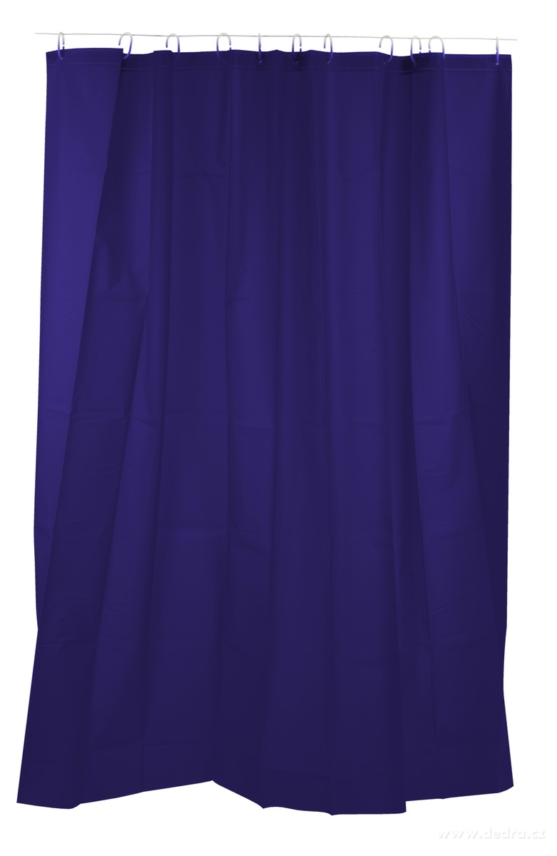 SPA, Koupelnový závěs se 12 kroužky, nepropustný, 180 × 180 cm, tmavě modrý