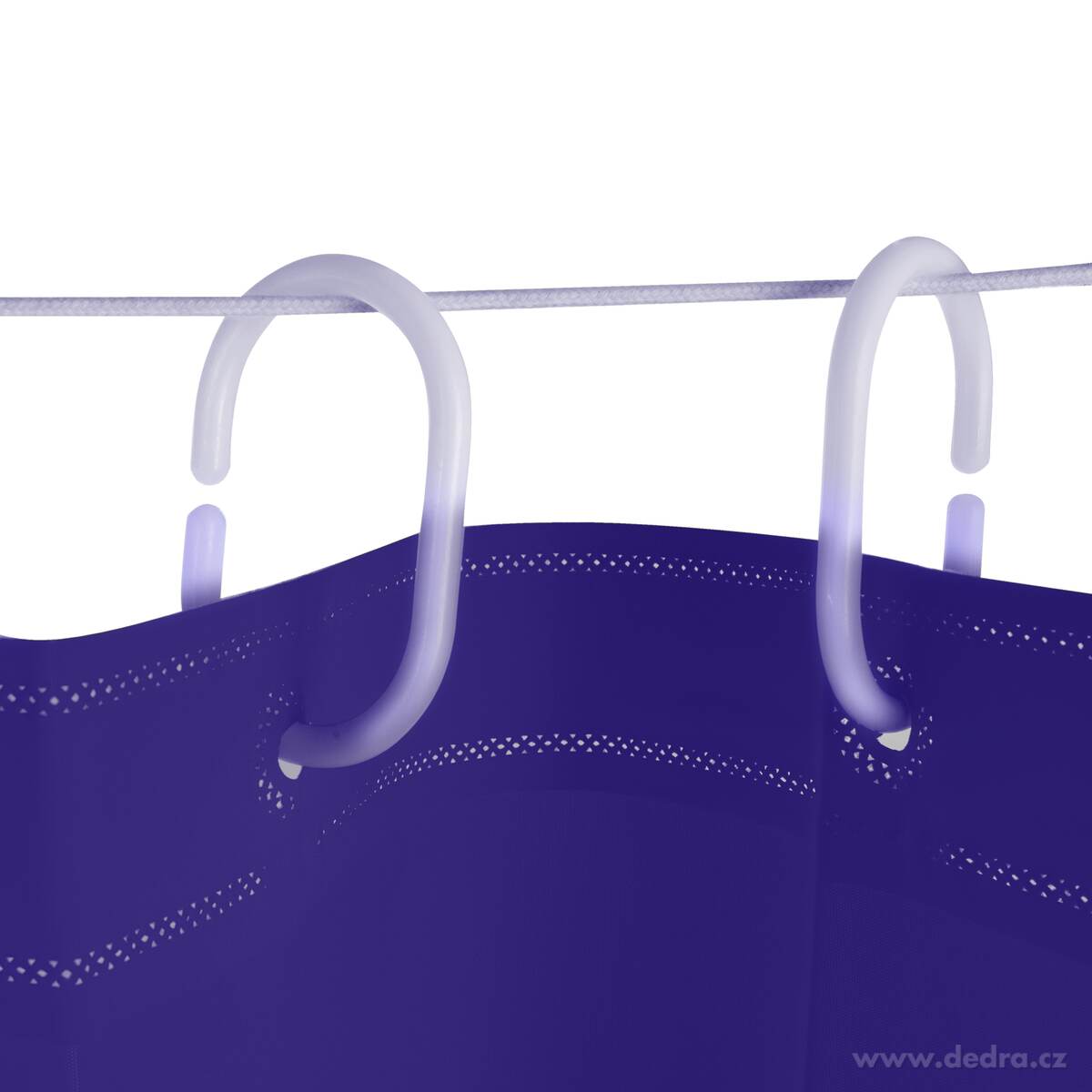 SPA, Koupelnový závěs se 12 kroužky, nepropustný, 180 × 180 cm, tmavě modrý – náhled 2 | Grand Móda