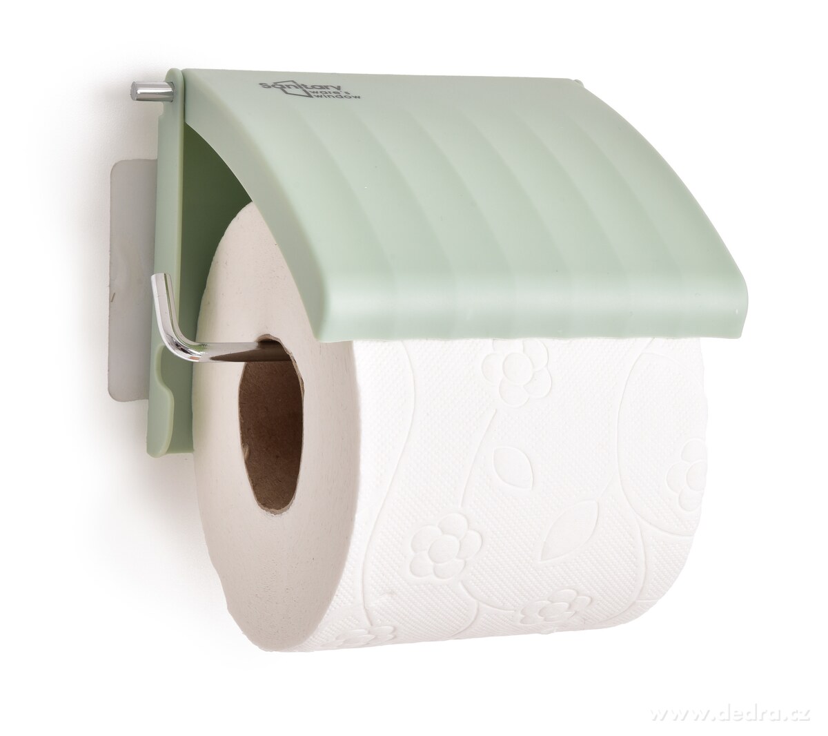BATH, nástěnný držák na toaletní papír, kov + plast, samolepicí montáž bez vrtání, mintový