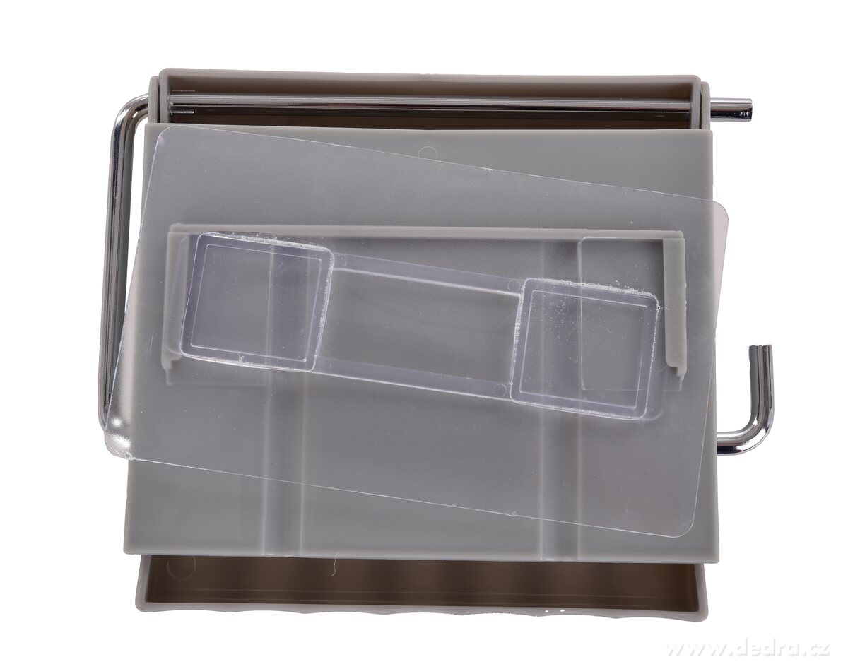 BATH | n├íst─Ťnn├Ż dr┼ż├ík na toaletn├ş pap├şr | kov + plast | samolepic├ş mont├í┼ż bez vrt├ín├ş | ┼íed├Ż - obr├ízek 3 | Dr┼ż├íky pap├şru ­čž╗ | Grand M├│da