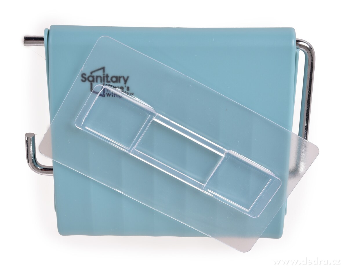 BATH | n├íst─Ťnn├Ż dr┼ż├ík na toaletn├ş pap├şr | kov + plast | samolepic├ş mont├í┼ż bez vrt├ín├ş | pastelov─Ť modr├Ż - obr├ízek 3 | Dr┼ż├íky pap├şru ­čž╗ | Grand M├│da