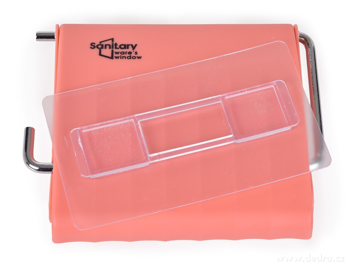 BATH | n├íst─Ťnn├Ż dr┼ż├ík na toaletn├ş pap├şr | kov + plast | samolepic├ş mont├í┼ż bez vrt├ín├ş | lososov├Ż - obr├ízek 3 | Koupelnov├ę dopl┼łky ­čŤü | Grand M├│da