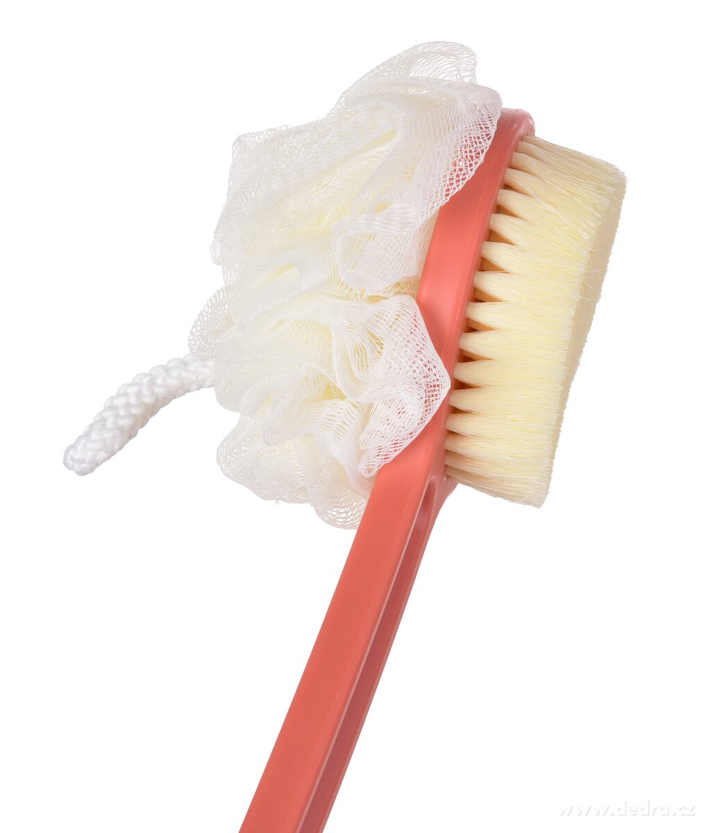 SPA | 2v1 kart├í─Ź + puff na myt├ş zad | oboustrann├Ż | dlouh├í rukoje┼ą 37 cm | lososov├Ż - obr├ízek 2 | Koupelnov├ę dopl┼łky ­čŤü | Grand M├│da